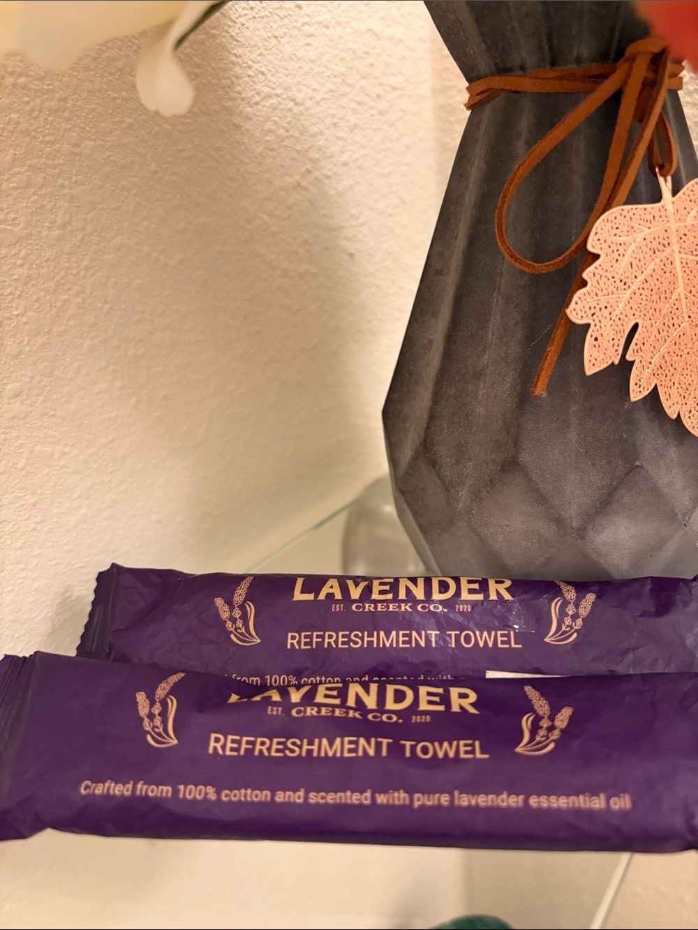 Lavender Refreshment Towels - Scented Single-Use Towels (2) - Picture 2 of 5